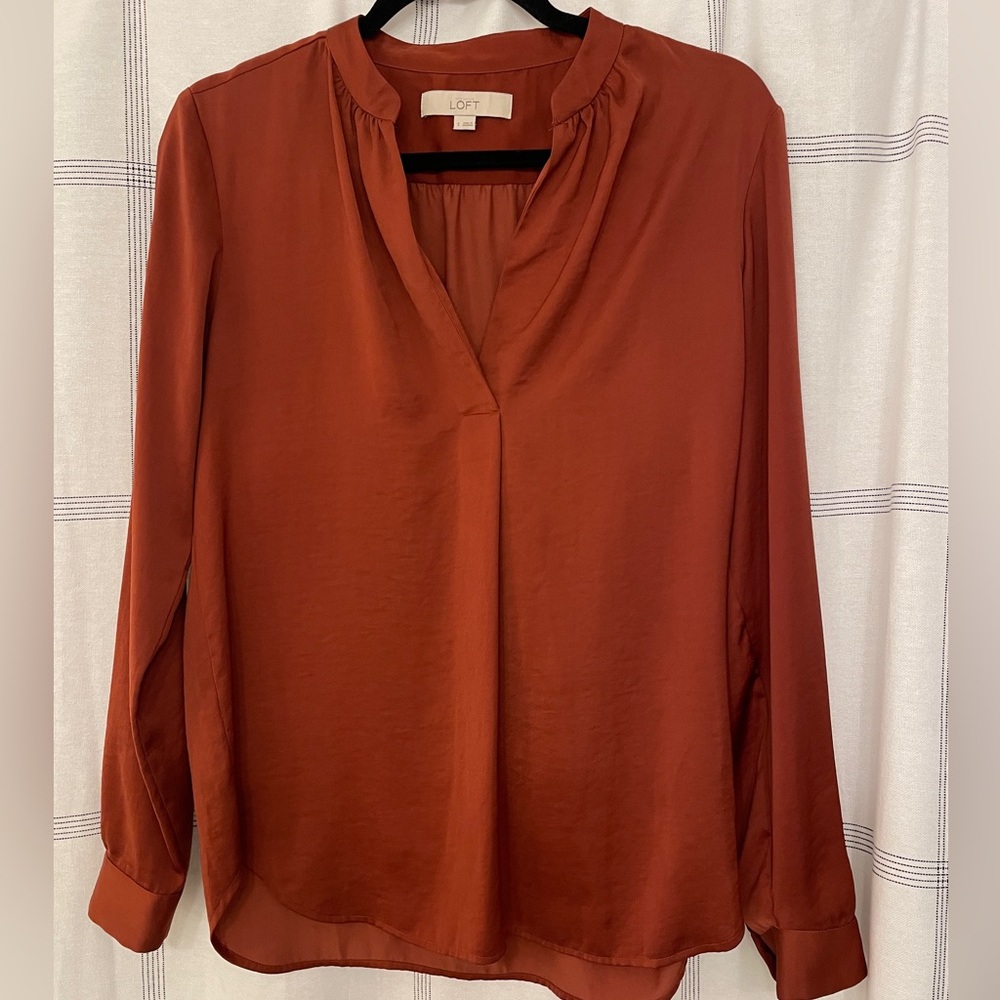 LOFT Silky Women's Rich Terracotta Blouse